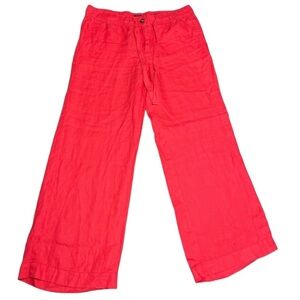 LOFT Venetian Red M Marisa Wide Leg Linen Pants